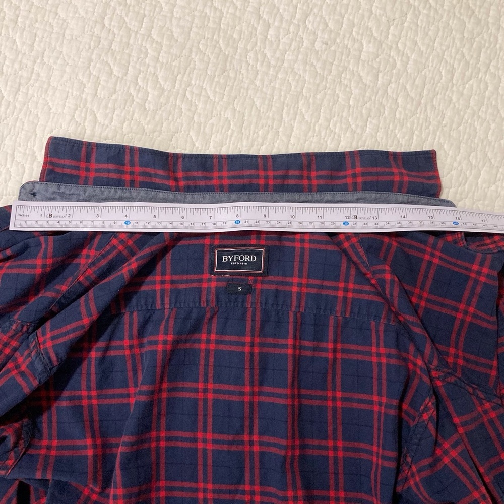 Byford Red & Blue Plaid Button Down Shirt - Picture 6 of 11